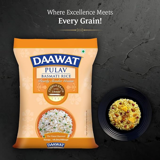 Daawat Pulav Basmati Rice 1 Kg – Premium, Aromatic, Long-Grain Rice for Pulav Lovers | iB