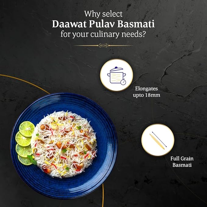 Daawat Pulav Basmati Rice 1 Kg – Premium, Aromatic, Long-Grain Rice for Pulav Lovers | iB