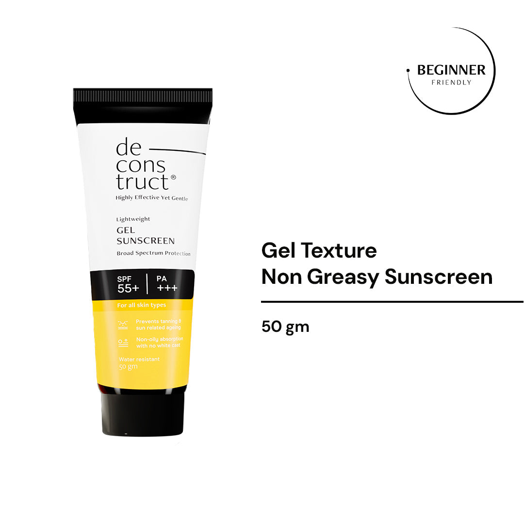 Deconstruct Gel Sunscreen for Oily Skin - SPF 55+ and PA++ | 50 g | iB