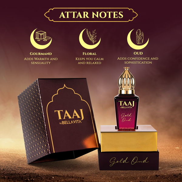 Bella Vita TAAJ Gold OUD Attar - 12ml | iB